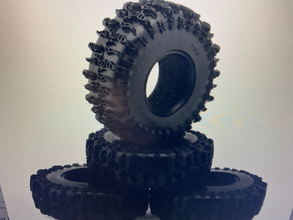 Injora 1.3" Cling On Micro Rock Crawler Tires Combo (4) (70mm OD) (S5) w/Super Soft Silicone Rubber Inserts