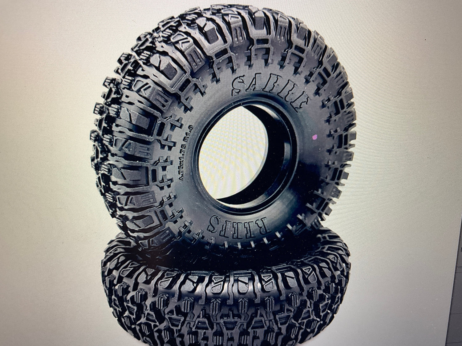 Reefs RC SABRE 1.9" Rock Crawler Tires (2) (Pink) w/Foams