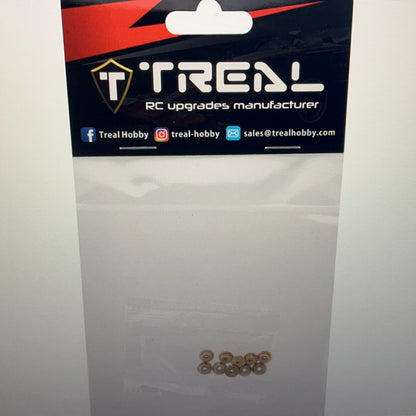Treal Hobby Axial SCX24 Brass Nylon Lock Nuts (2x0.4mm) (10)
