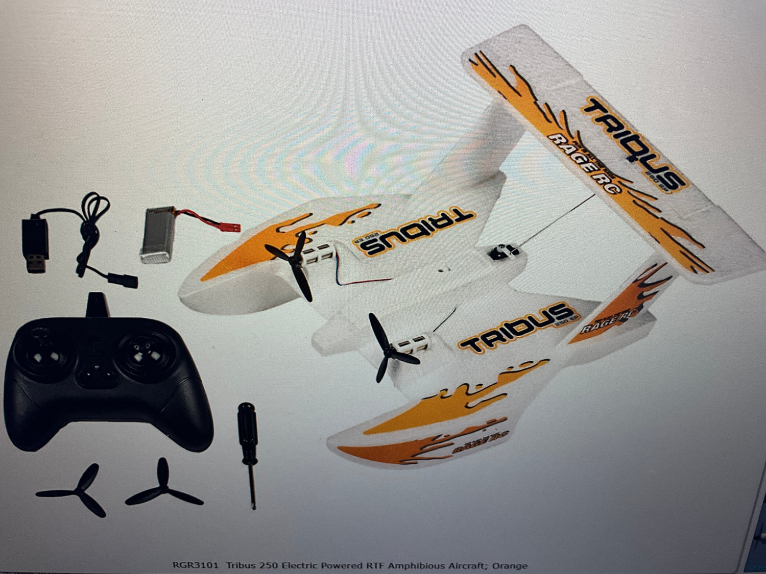 Tribus 250 Electric Powered RTF Amphibious Aircraft; Orange