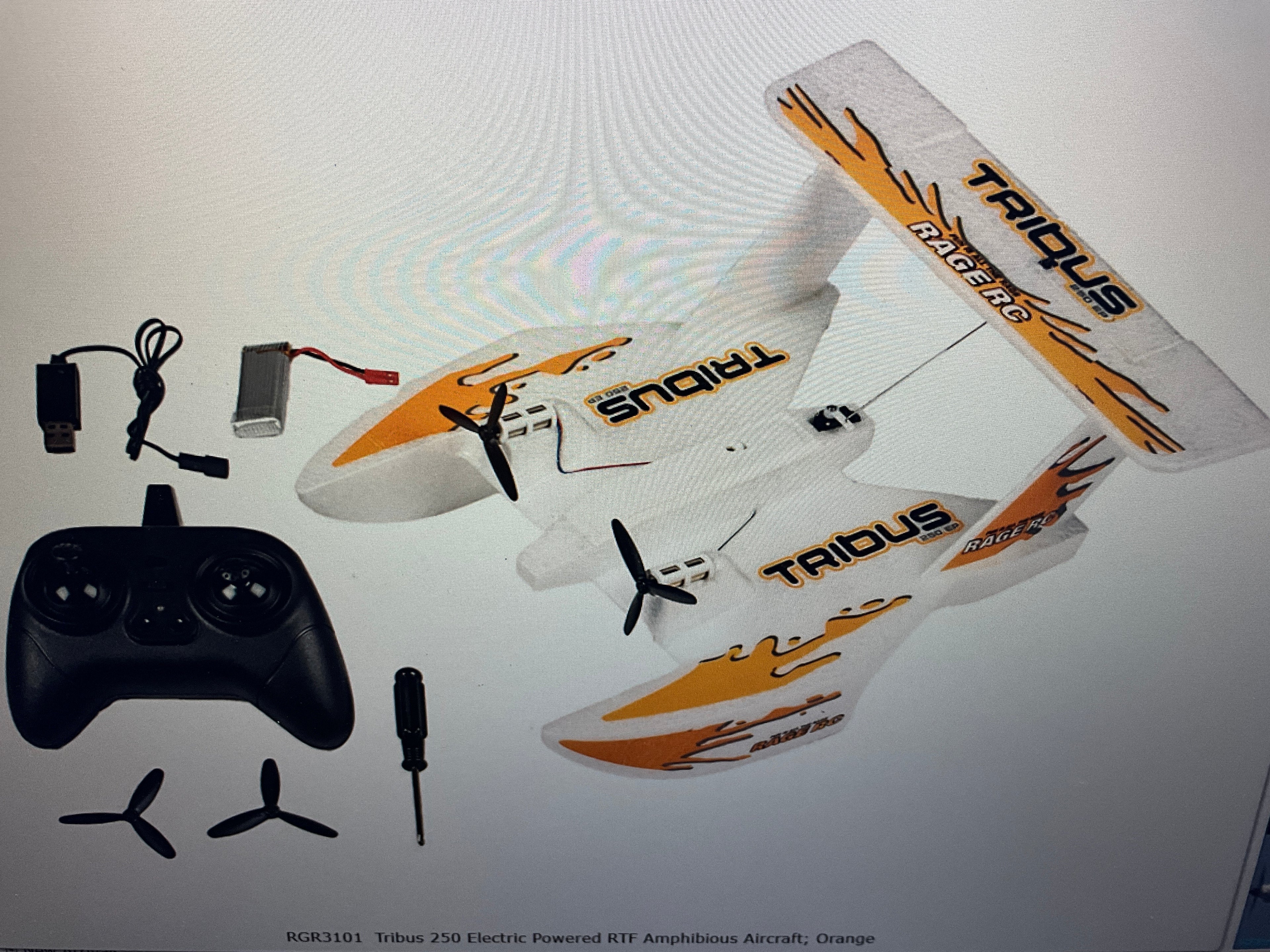 Tribus 250 Electric Powered RTF Amphibious Aircraft; Orange
