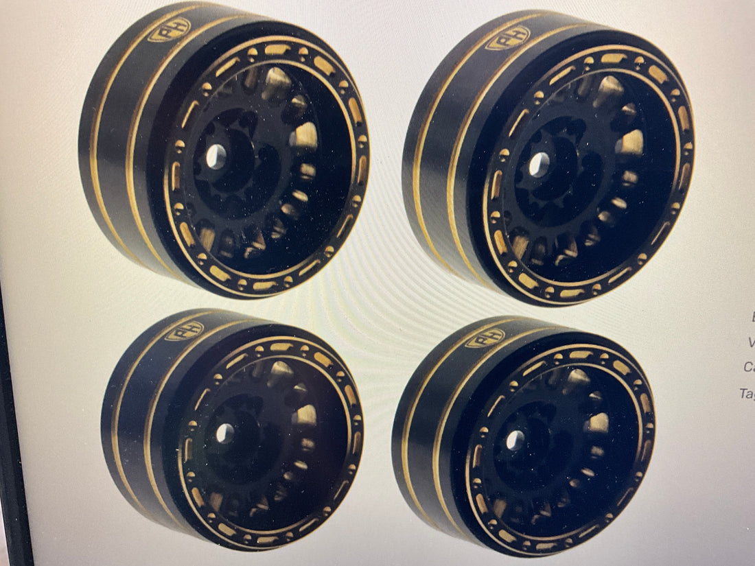 Powerhobby 1.2&quot; Brass Beadlock Wheels (4) 1/18 / 1/24 Crawler