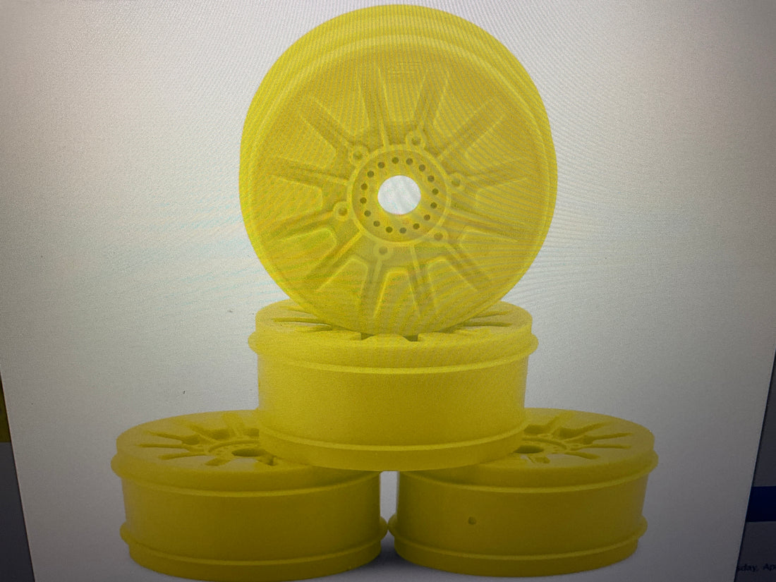 JConcepts Pioneer 83mm 1/8th Buggy Wheels (Yellow) (4)