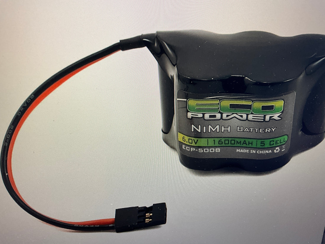 EcoPower 5-Cell NiMH 2/3A Hump Receiver Battery Pack (6.0V/1600mAh)