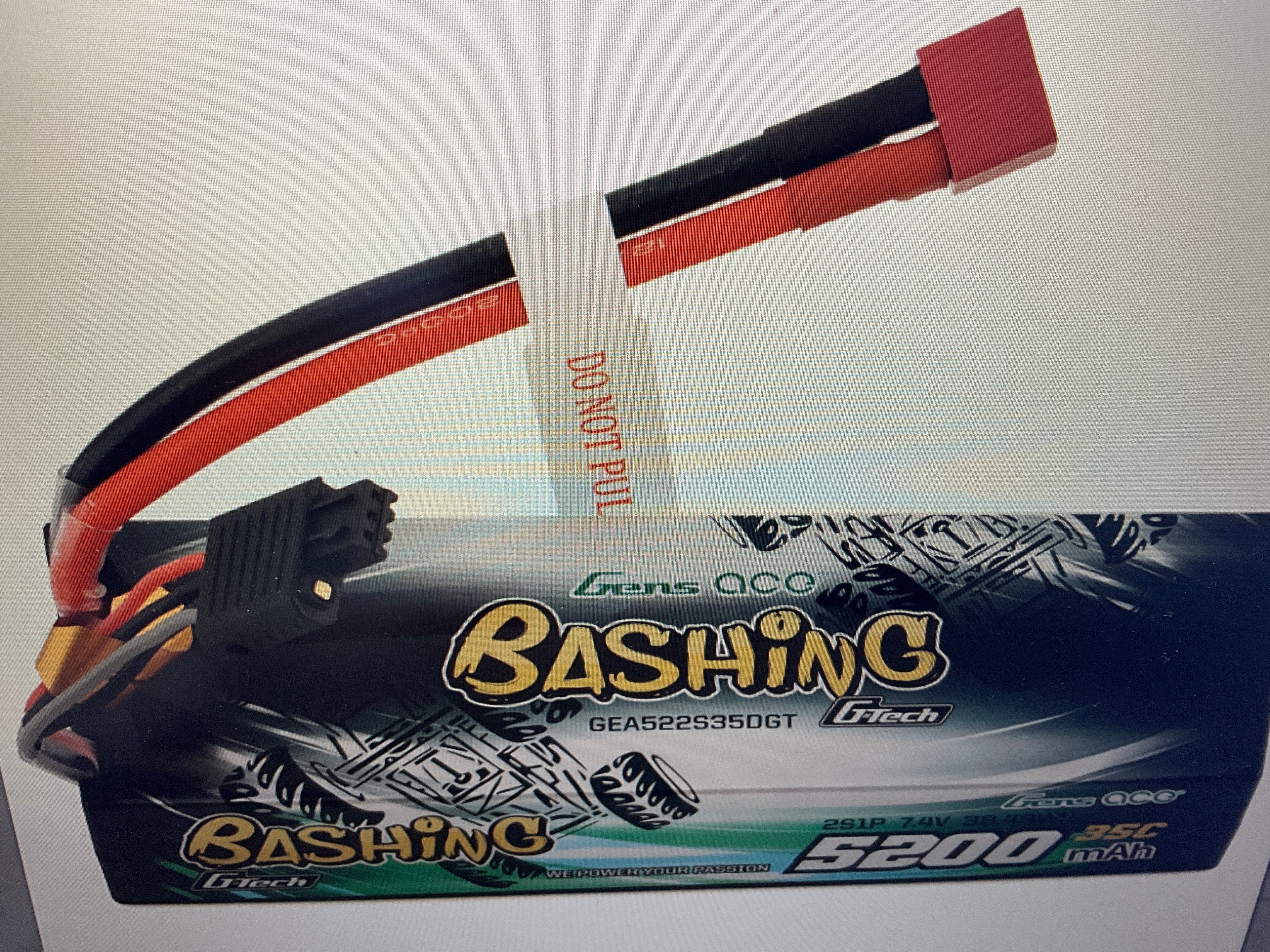 Gens Ace 2S G-Tech Smart &quot;Bashing&quot; LiPo Battery 35C (7.4V/5200mAh) w/T-Style