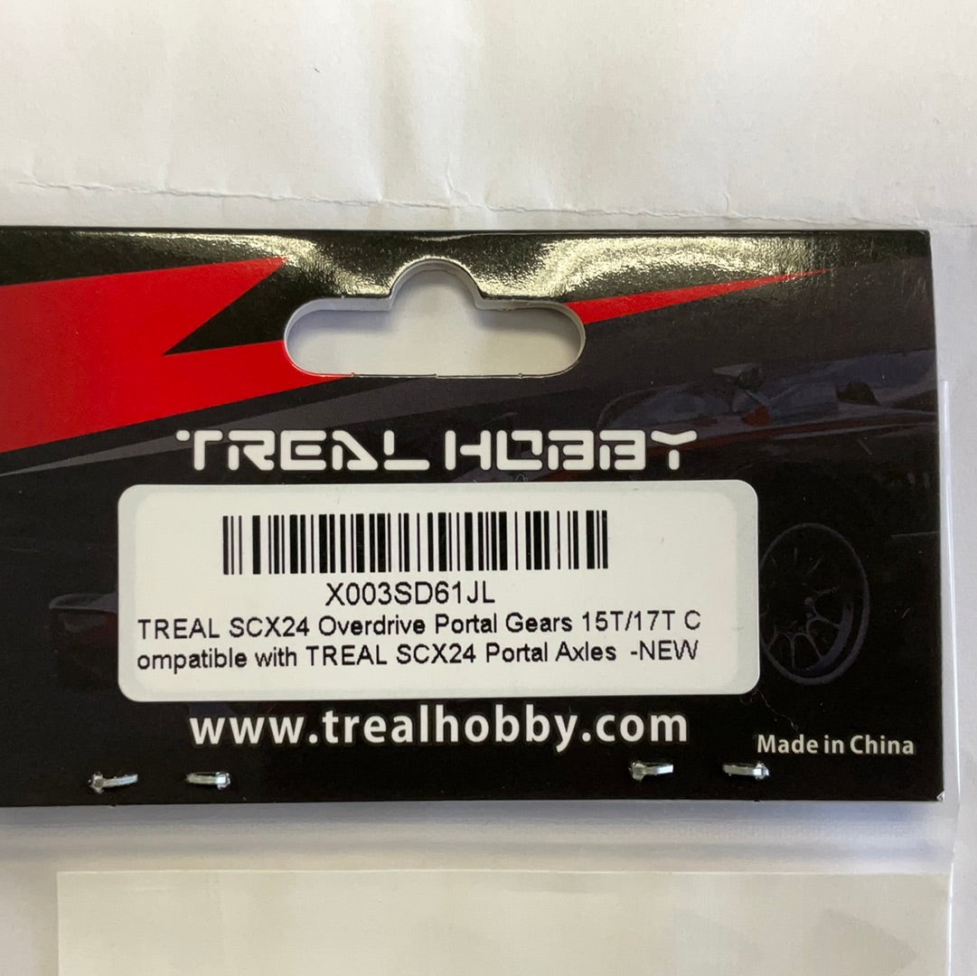 Treal Hobby Axial SCX24 Hardened Steel Overdrive Portal Gears (15T/17T)