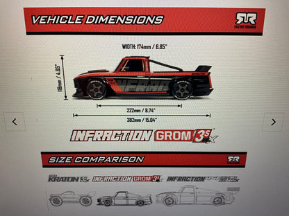 1/12 ARRMA INFRACTION GROM 3S (Battery &amp; Charger Included)
