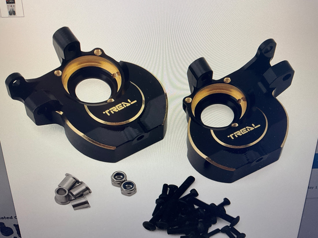 Treal Hobby Redcat Ascent/Gen9 Brass Inner Front Portal Covers (Black) (2) (78g)