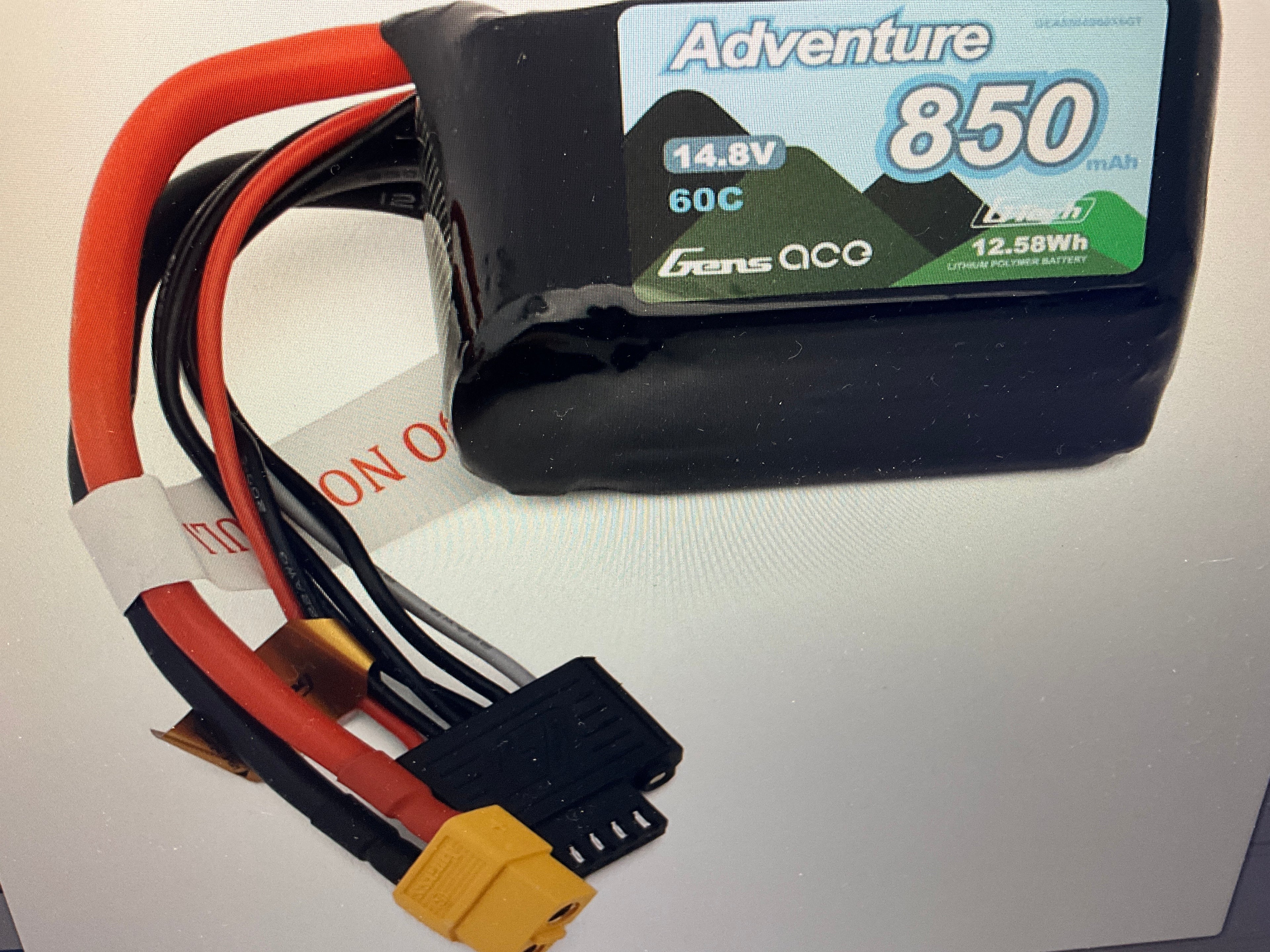 Gens Ace 4S 60C G-Tech Adventure LiPo Battery (14.8V/850mAh) w/XT60 Connector
