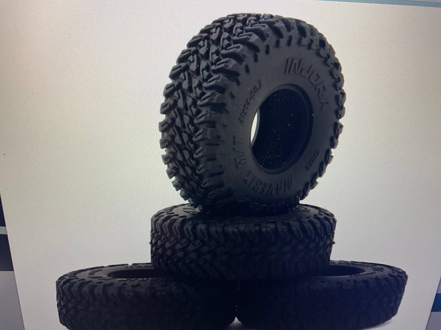 Injora 0.7" Maverix M/T Micro Rock Crawler Tires (4) (41mm OD) w/Foam Inserts