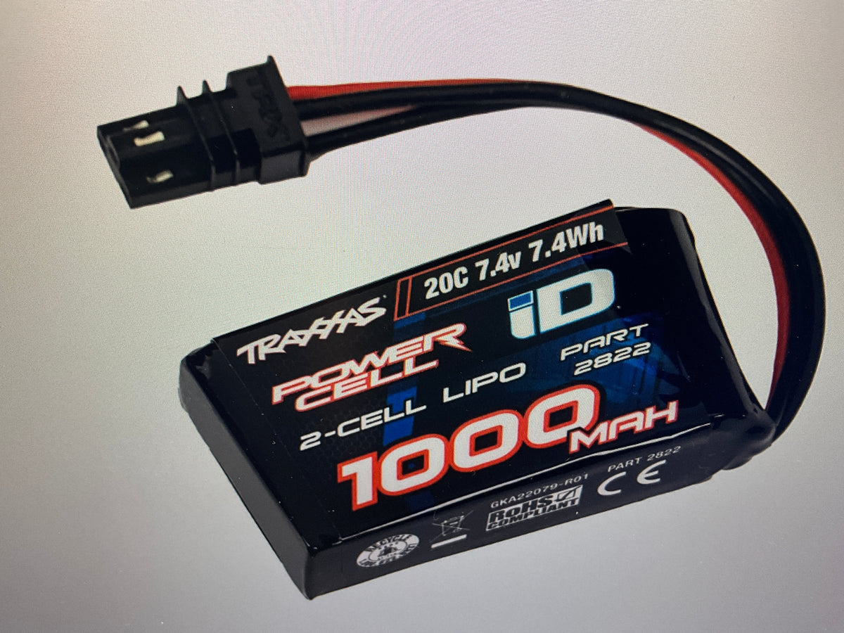1000 mAh 7.4 Volt 2-Cell LiPo Battery