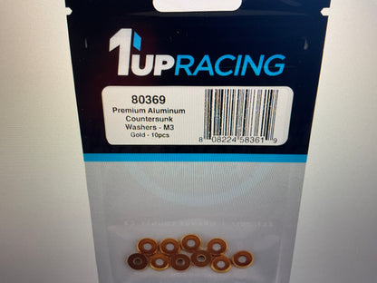 1UP Racing 3mm Countersunk Washers(10)