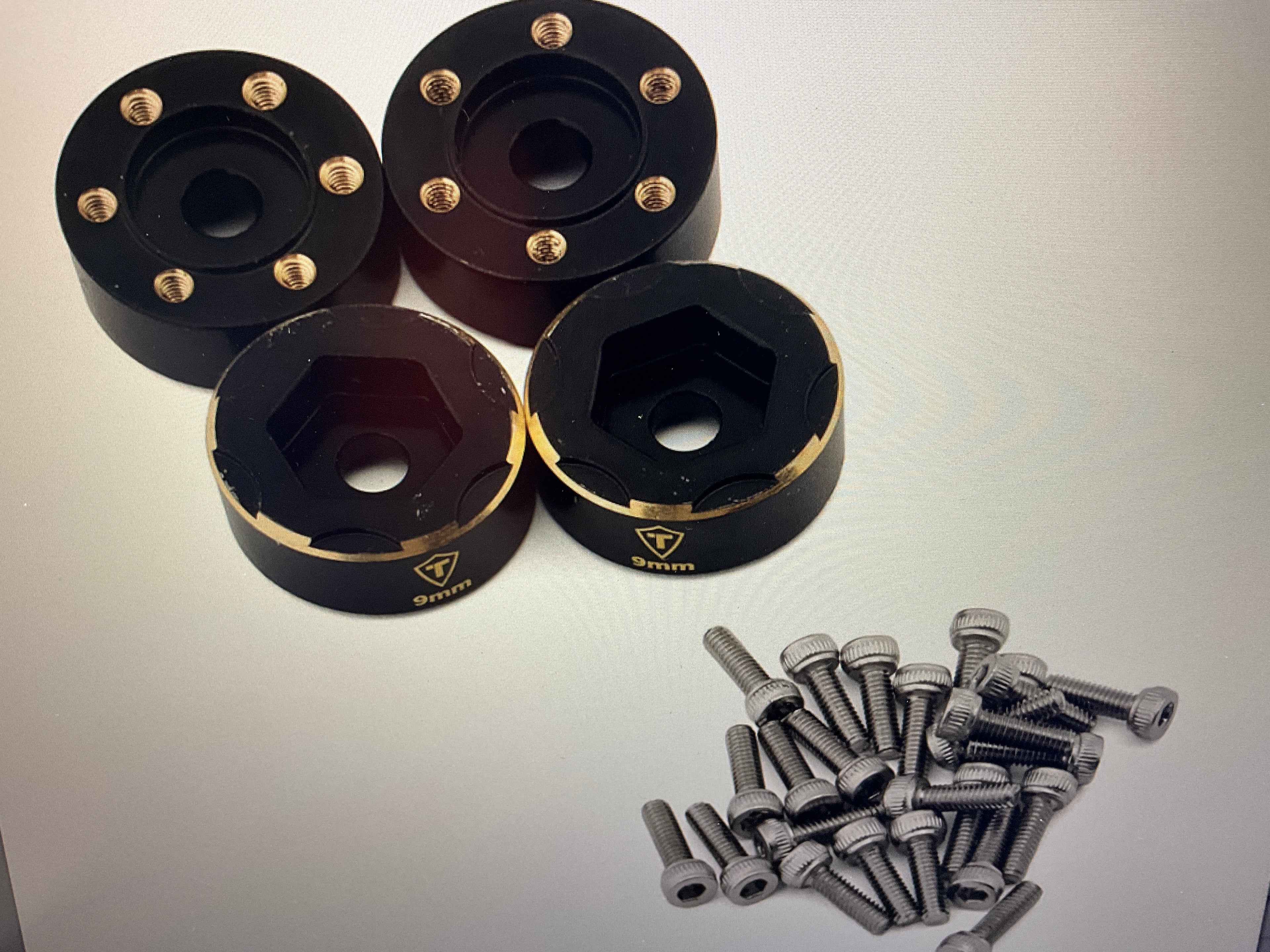 Treal Hobby 2.2" Brass Bead-Lock Wide Wheel Hub Weights (9mm) (4) (20g ea)