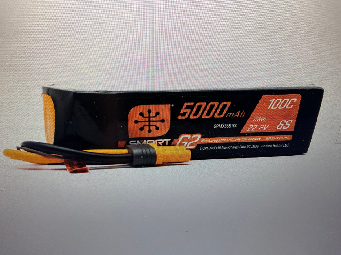 ARRMA 22.2V 5000mAh 6S 100C Smart G2 LiPo Battery: IC5