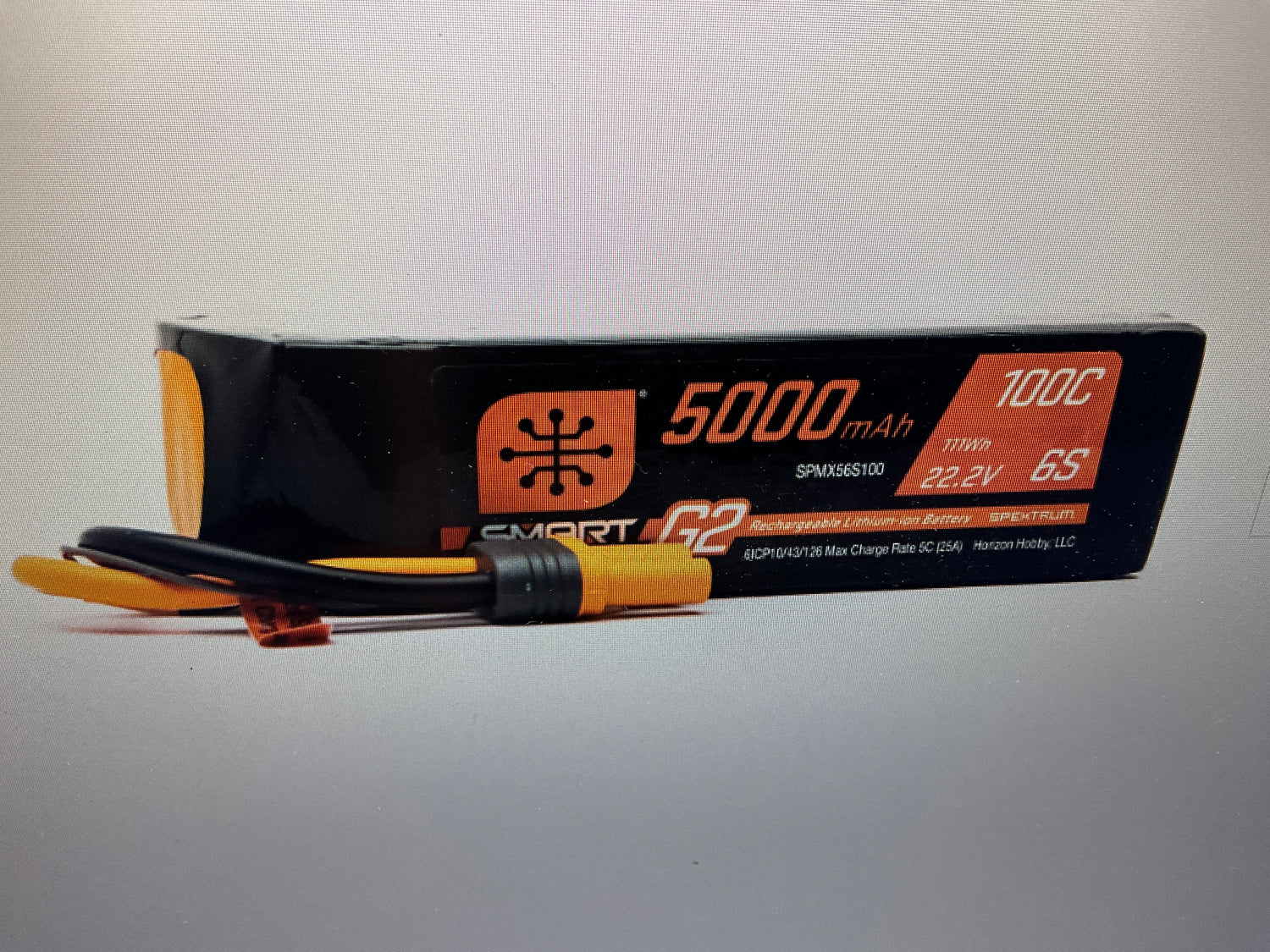 ARRMA 22.2V 5000mAh 6S 100C Smart G2 LiPo Battery: IC5