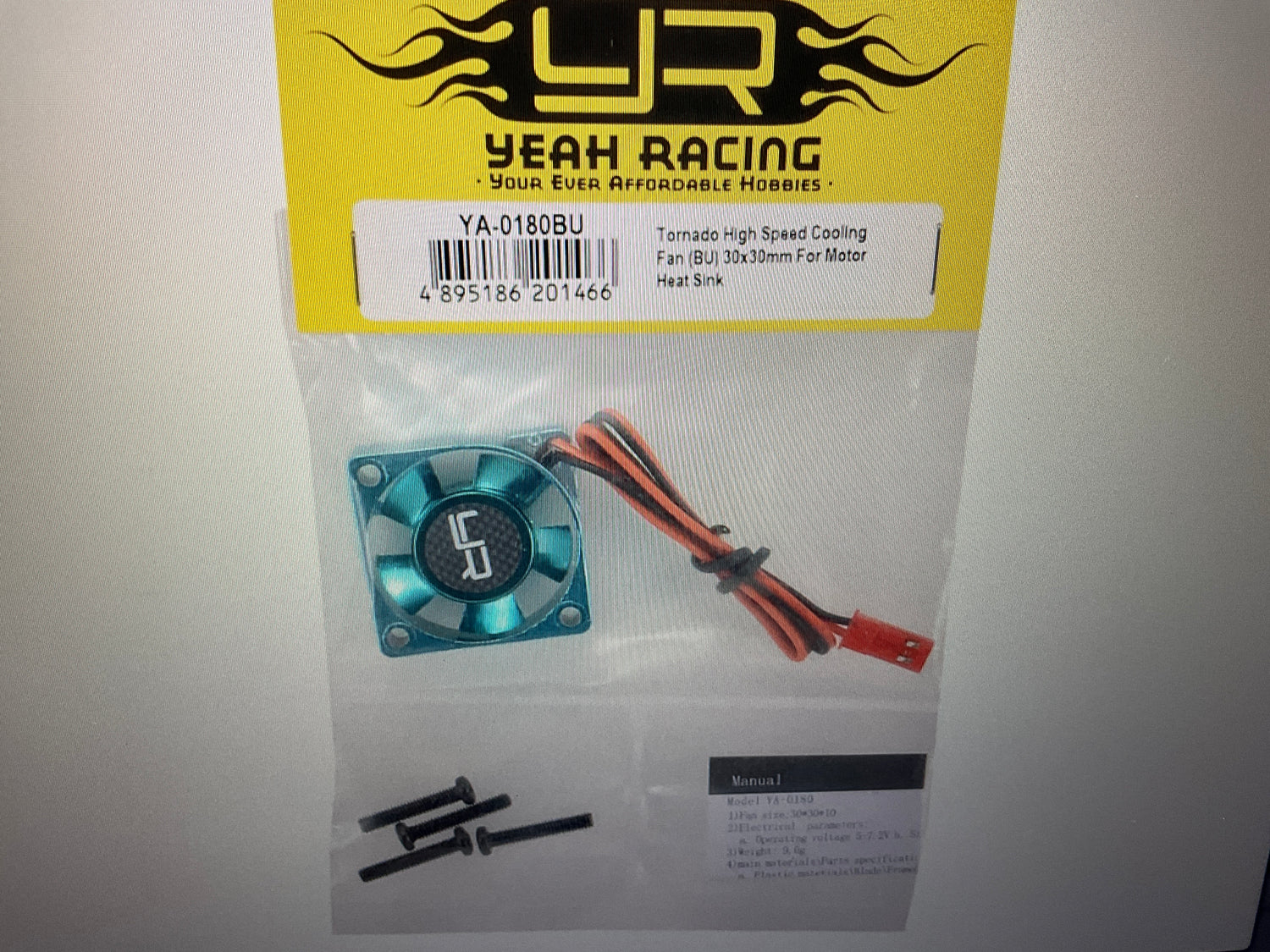 Yeah Racing 30x30x10mm Tornado High Speed Fan (Blue)