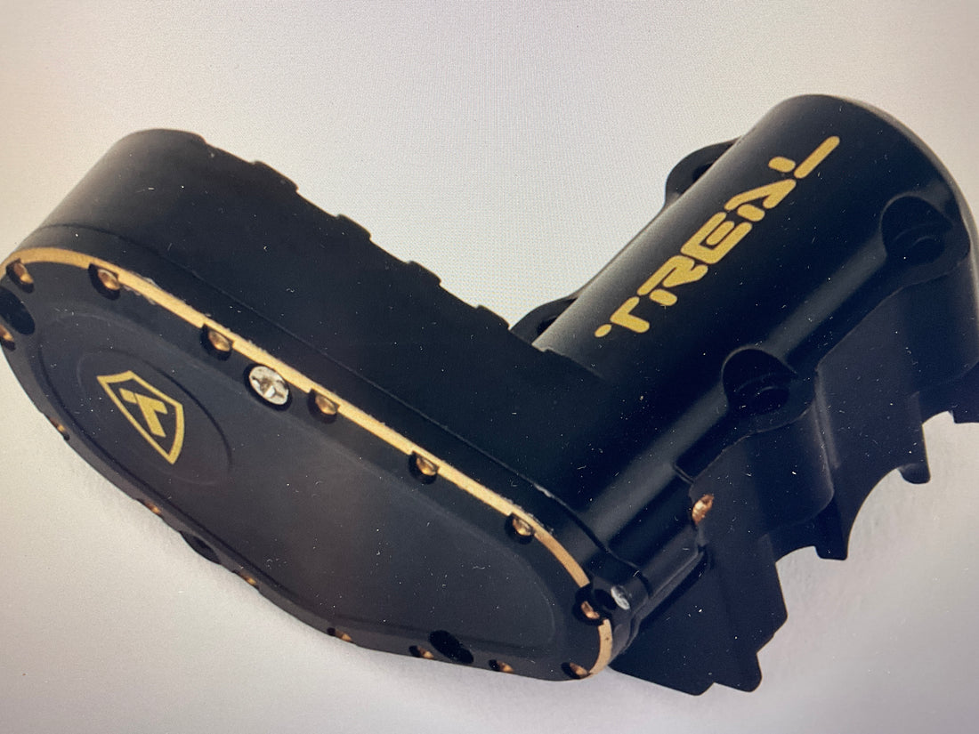 Treal Hobby Axial SCX30 Brass Transmission Case (Black) (28g)