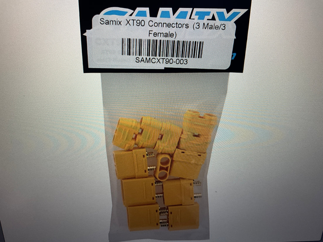 Samix XT90 Connectors (3 Male/3 Female) w/Wire Covers