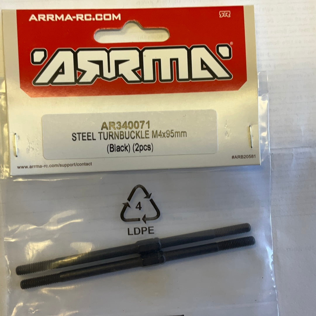 ARRMA Turnbuckle 4x95mm Steel Black (2) AR340071