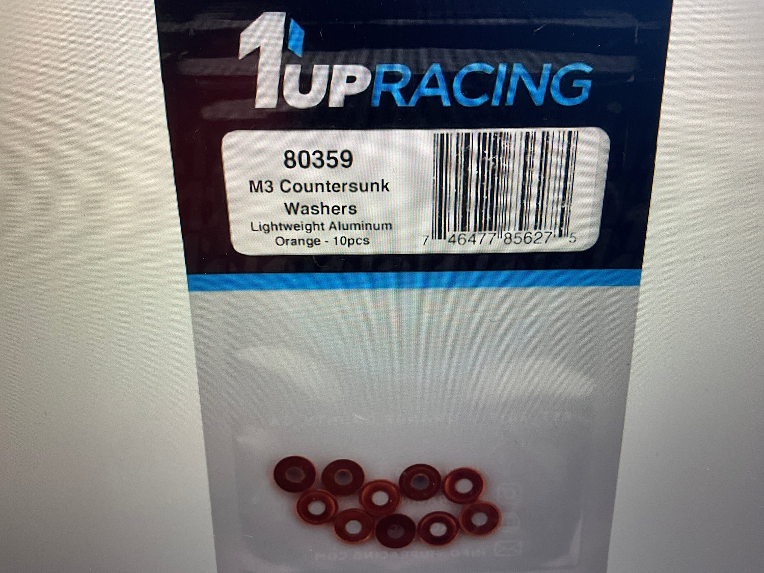 1UP Racing 3mm Countersunk Washers(10)