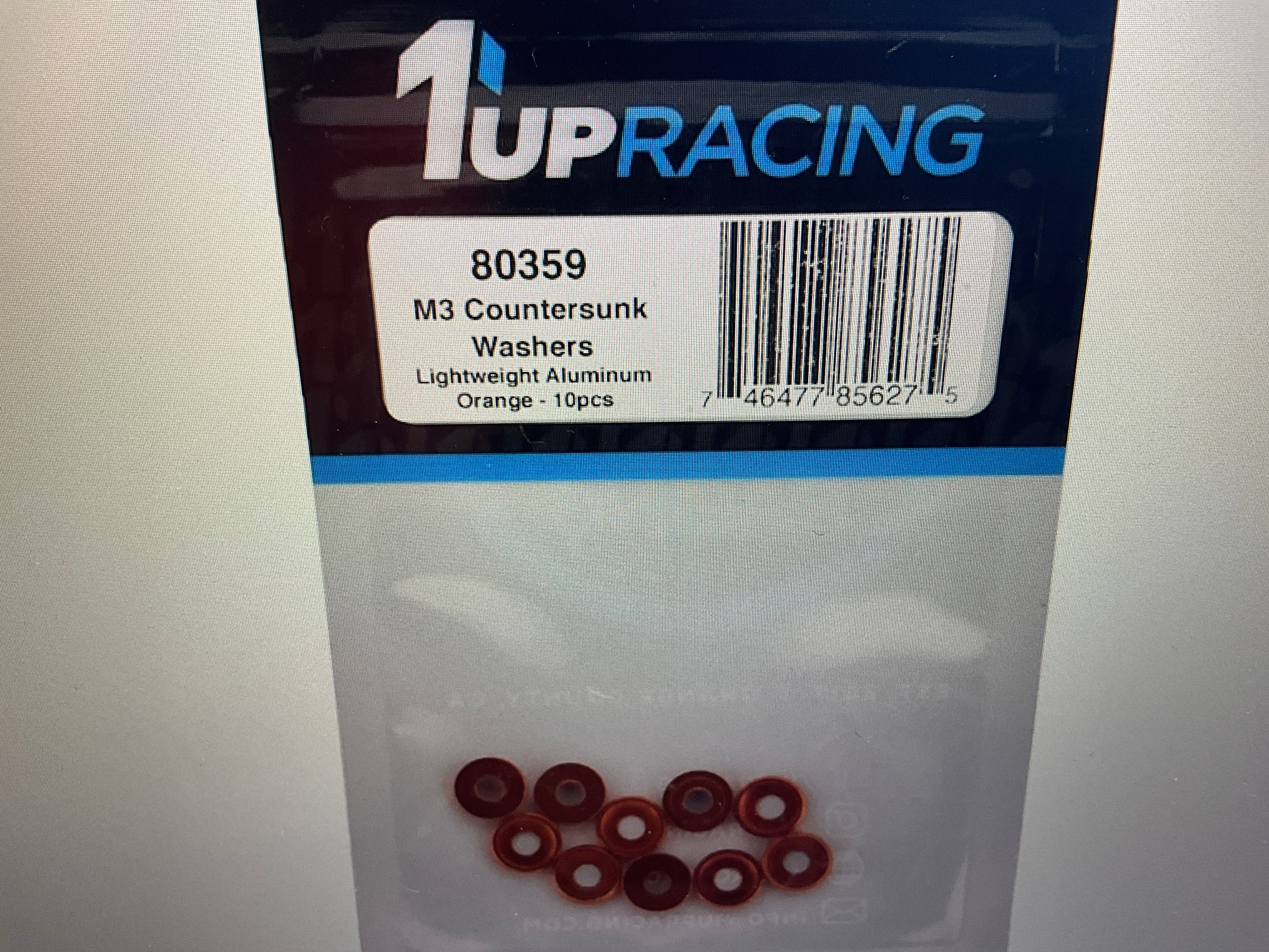 1UP Racing 3mm Countersunk Washers(10)