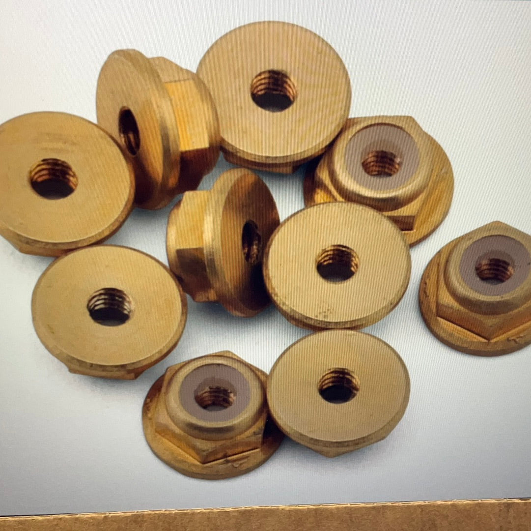 Treal Hobby Axial SCX24 Brass Nylon Lock Nuts (2x0.4mm) (10)