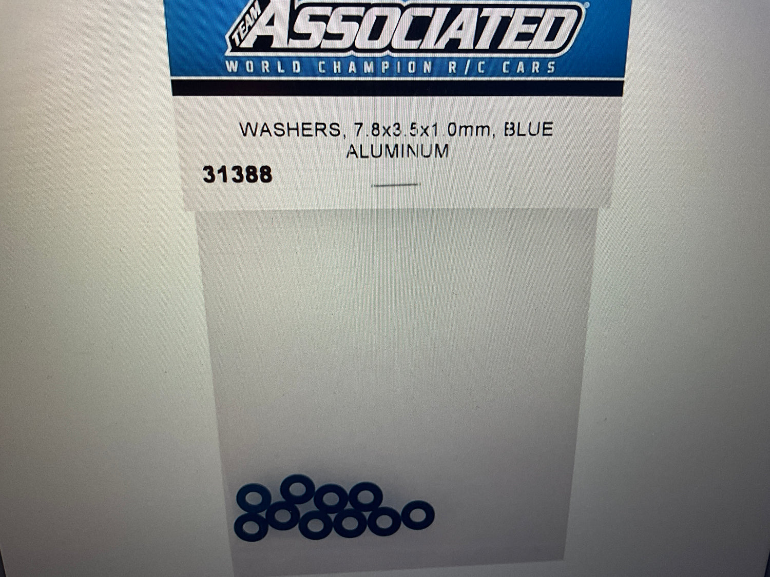 Team Associated 7.8x3.5x1.0mm Aluminum Hub Spacer Washer (Blue) (10)