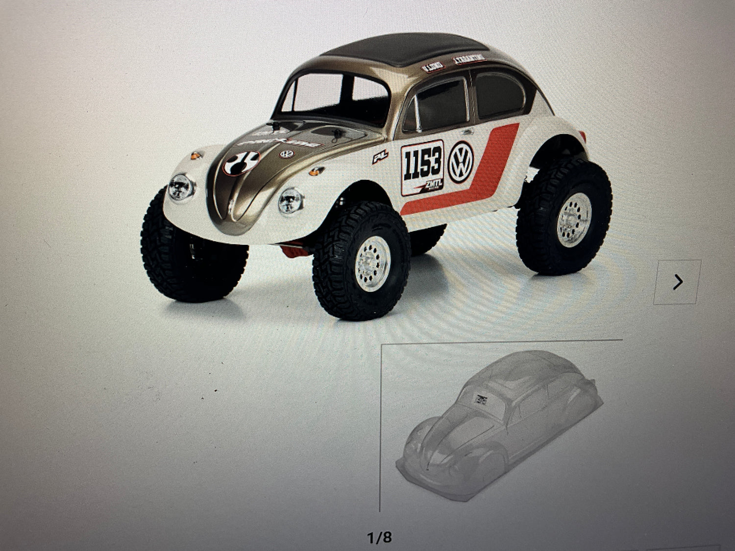 PROLINE 1/10 Volkswagen Beetle Clear Body 12.3&quot; (313mm) Wheelbase Crawlers