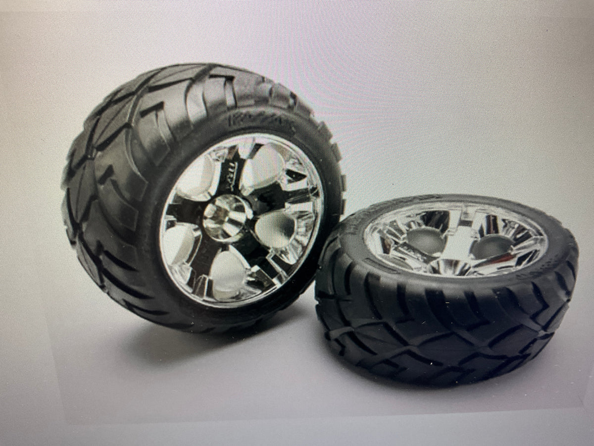 All-Star 2.8" Chrome Wheels &amp; Anaconda Tires (2)