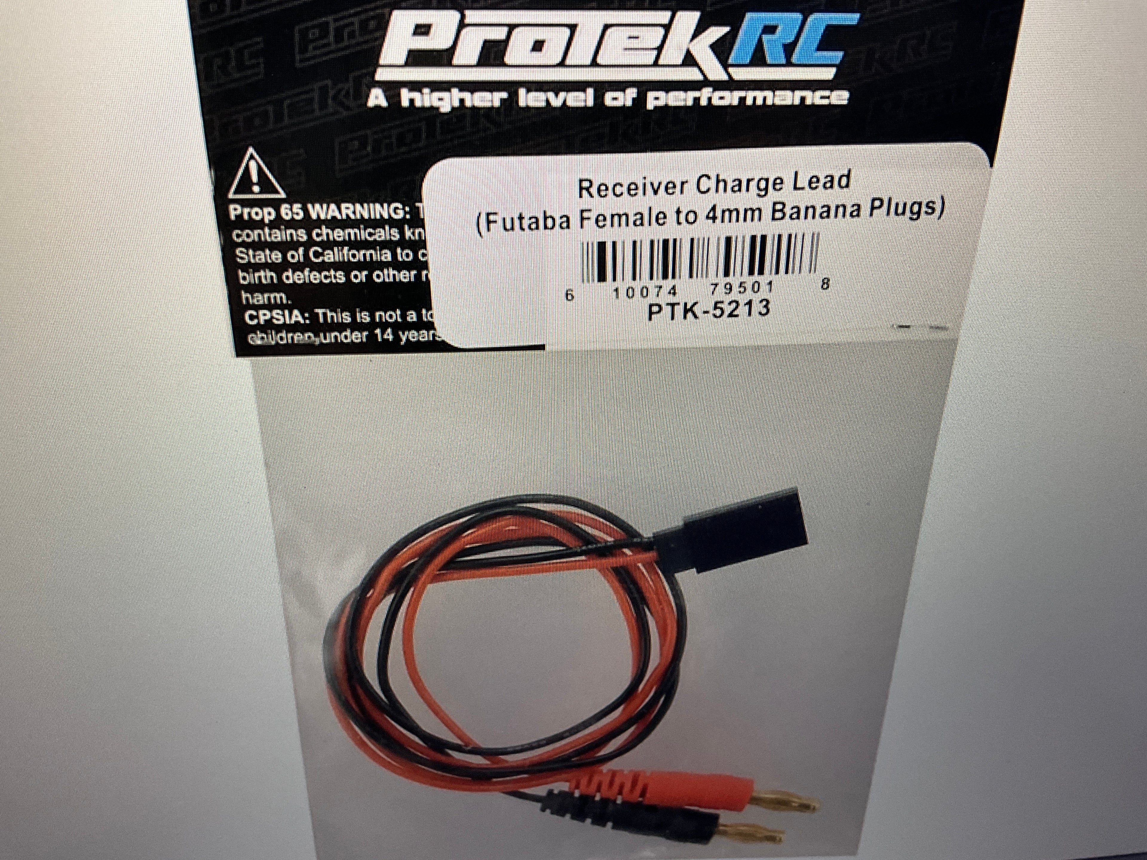 ProTek RC Receiver Charge Lead (Futaba Female to 4mm Banana Plugs)