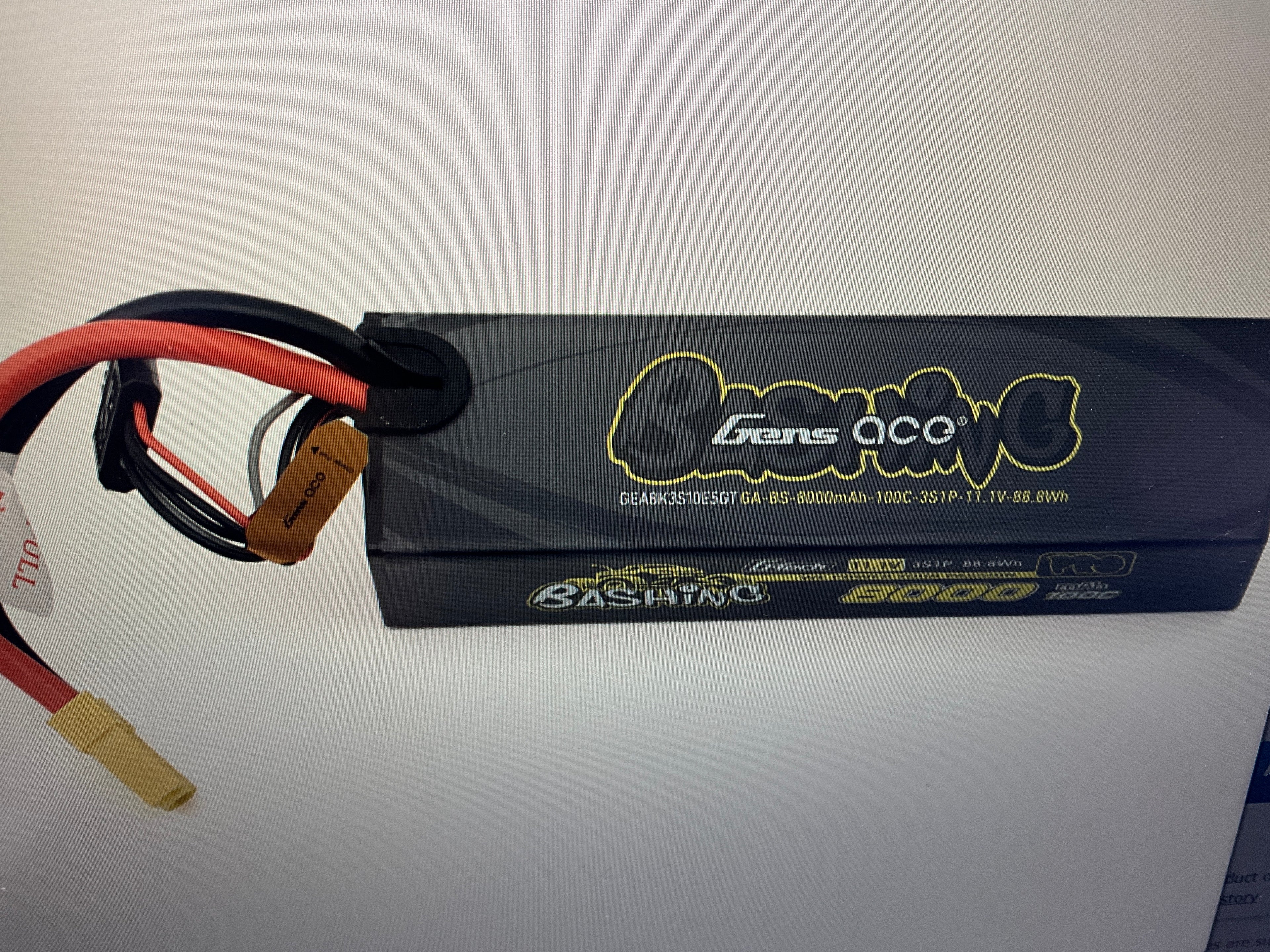 Gens Ace Bashing Pro G-Tech Smart 3S LiPo Battery 100C (11.1V/8000mAh) w/EC5 Connector