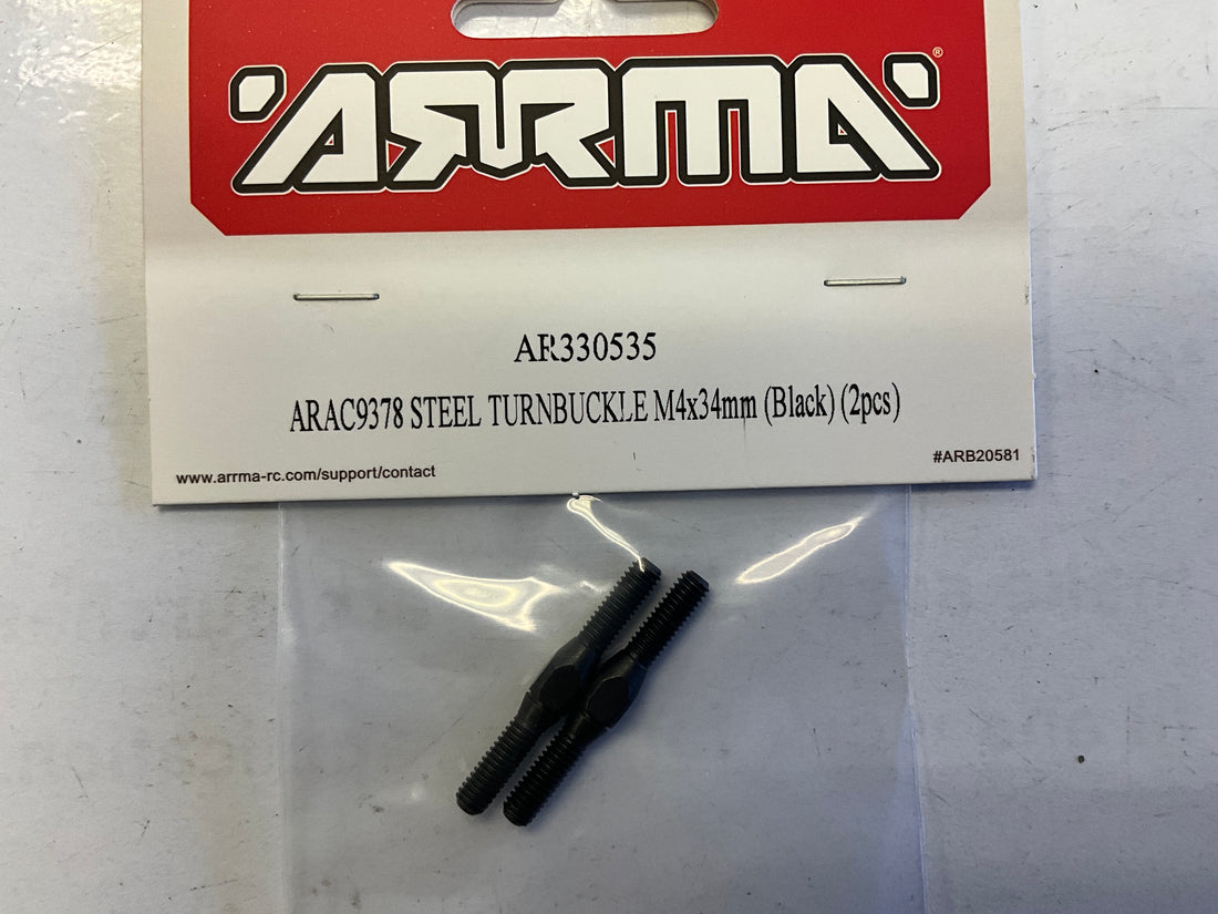 ARRMA Steel Turnbuckle M4X34mm, Black (2) ARAC9378