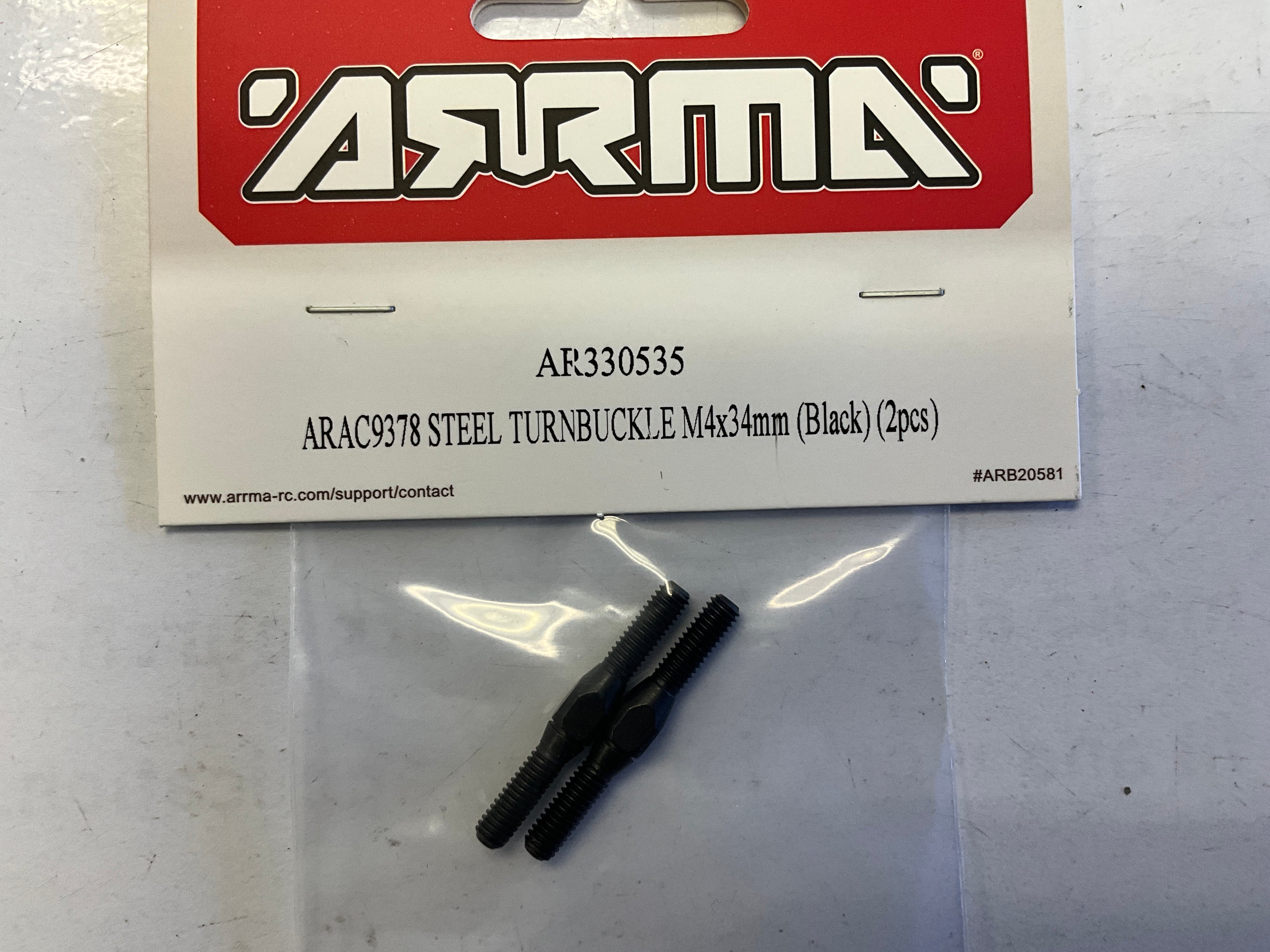 ARRMA Steel Turnbuckle M4X34mm, Black (2) ARAC9378