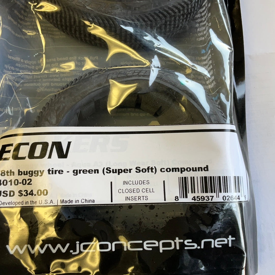 JConcepts Recon 1/8 Off-Road Buggy Tires (2) (Green)