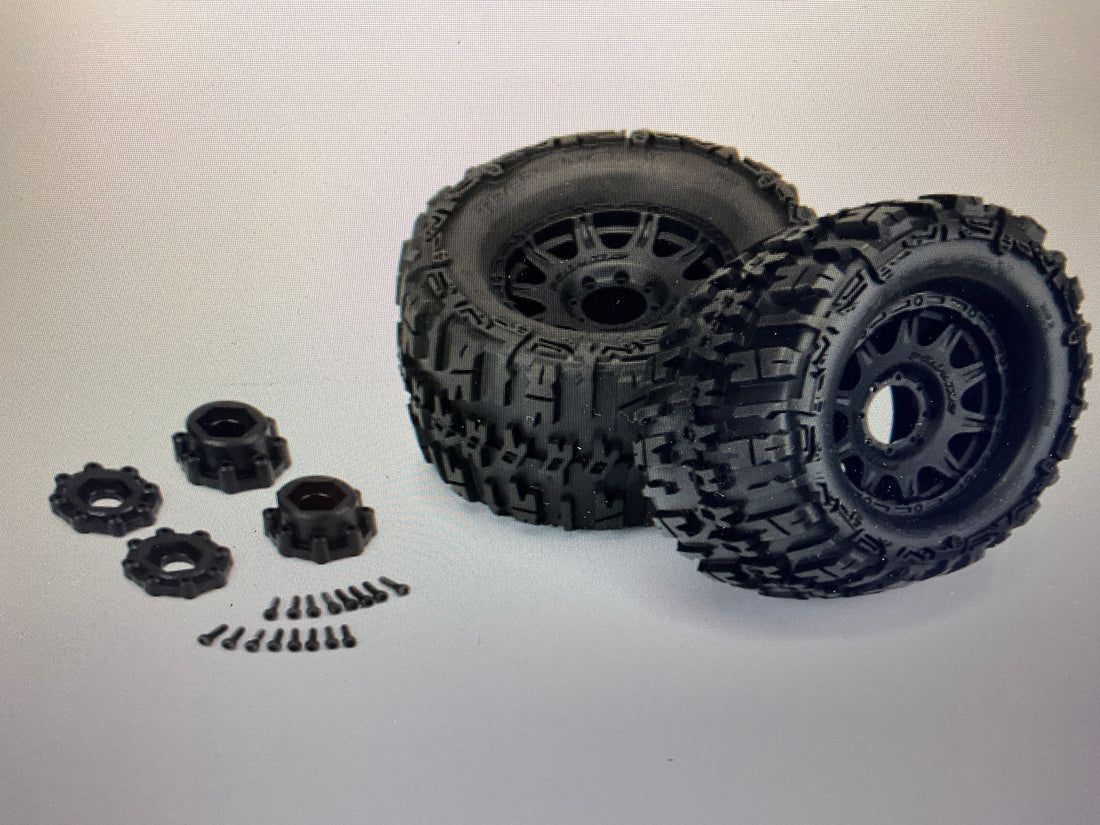 PROLINE 1/8 Trencher X F/R 3.8&quot; MT Tires Mounted 17mm Black Raid (2)