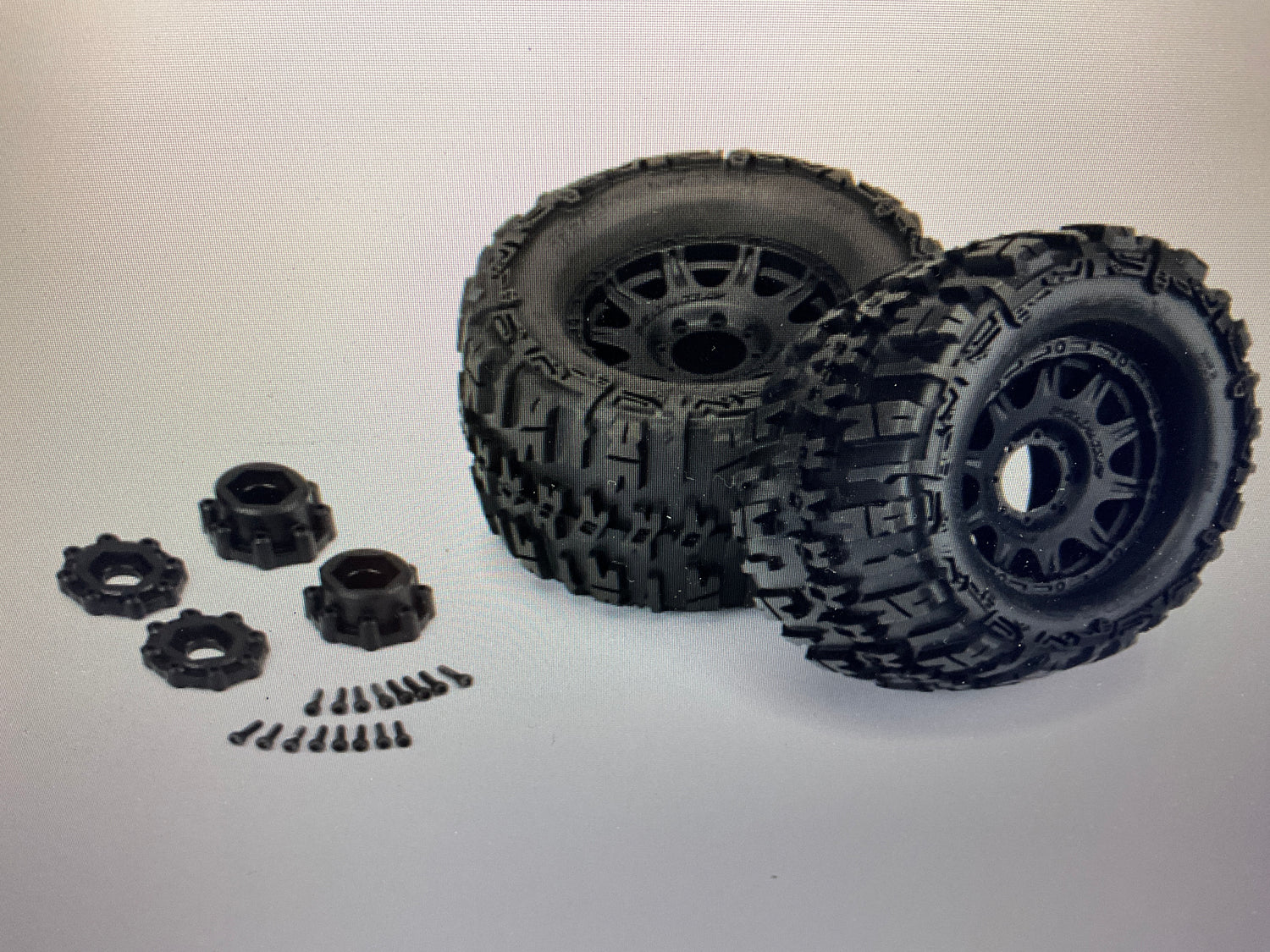 PROLINE 1/8 Trencher X F/R 3.8&quot; MT Tires Mounted 17mm Black Raid (2)