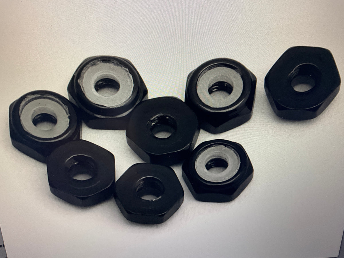 Kyosho 2mm Aluminum Ny-Lock Nuts (Black) (8)