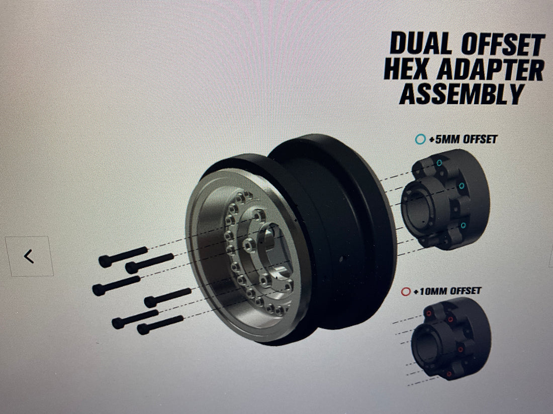PROLINE 1/6 Black Rhino Armory Alum 2.9" Dual Offset SCX6 Wheels (2) Gunmetal