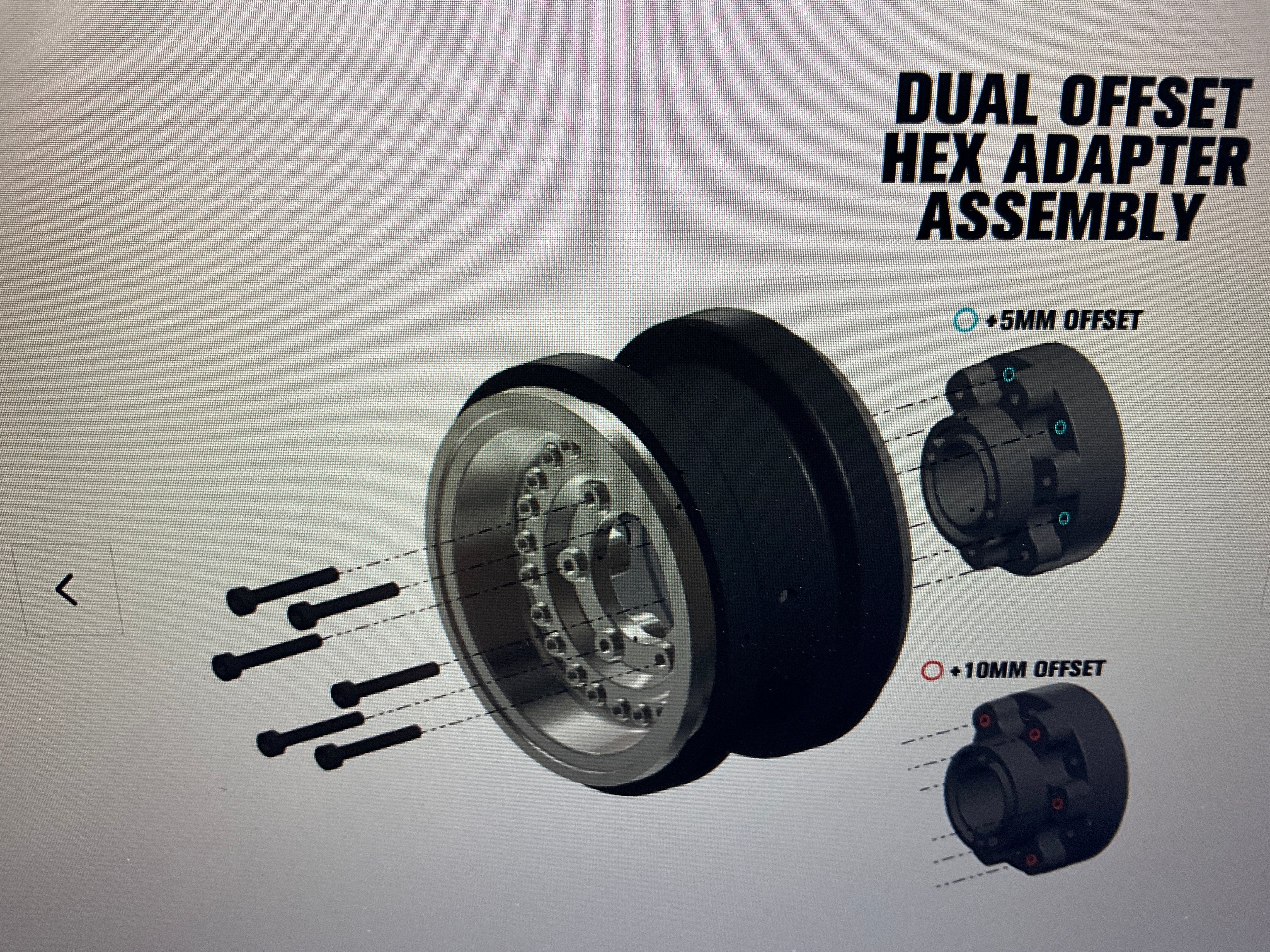 PROLINE 1/6 Black Rhino Armory Alum 2.9" Dual Offset SCX6 Wheels (2) Gunmetal