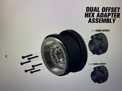 PROLINE 1/6 Black Rhino Armory Alum 2.9" Dual Offset SCX6 Wheels (2) Gunmetal