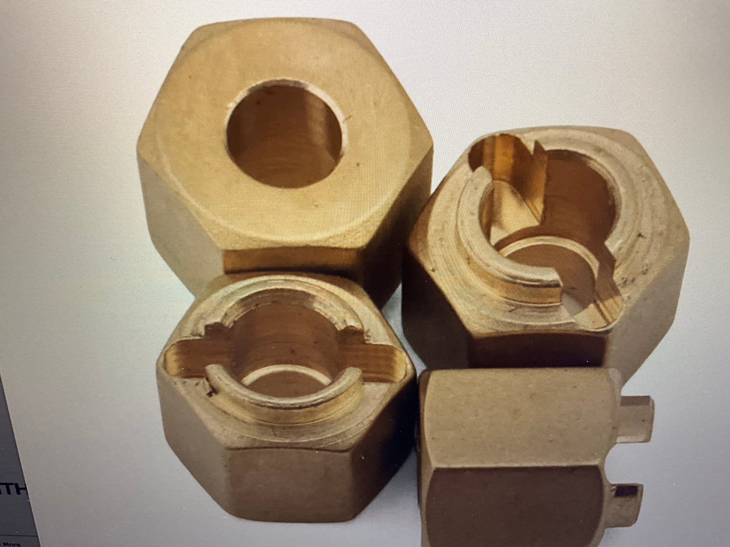Redcat MT-18/Ascent-18 Brass Wheel Hexes (4)