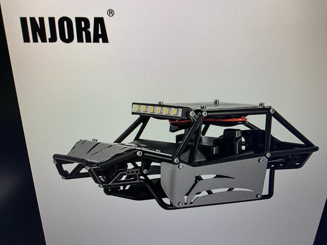 INJORA Nylon Rock Buggy Body with Metal Spider Panels for 1/24 SCX24