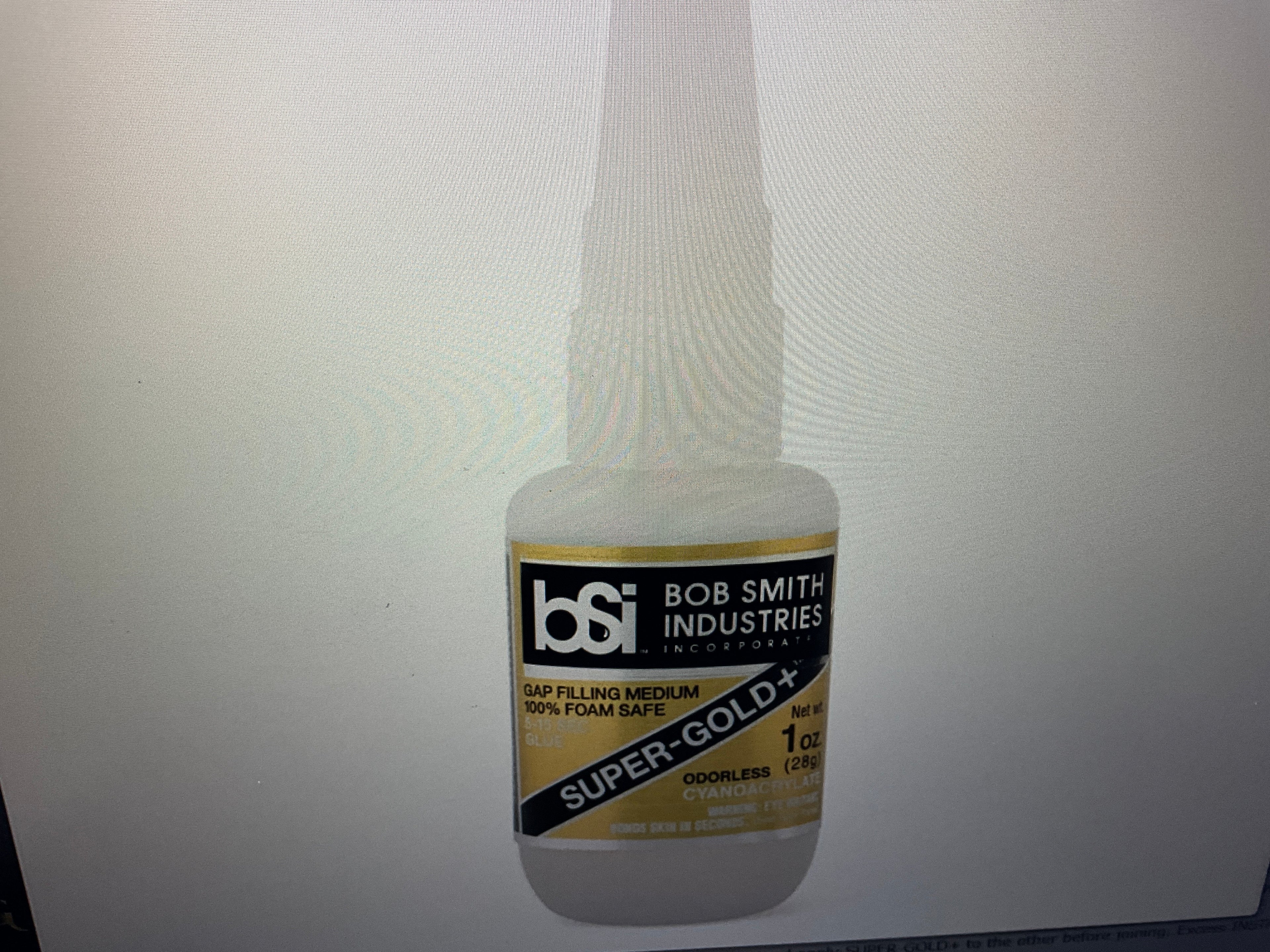 Bob Smith Industries Super-Gold+ Odorless Foam-Safe CA Glue (Medium) (1oz)