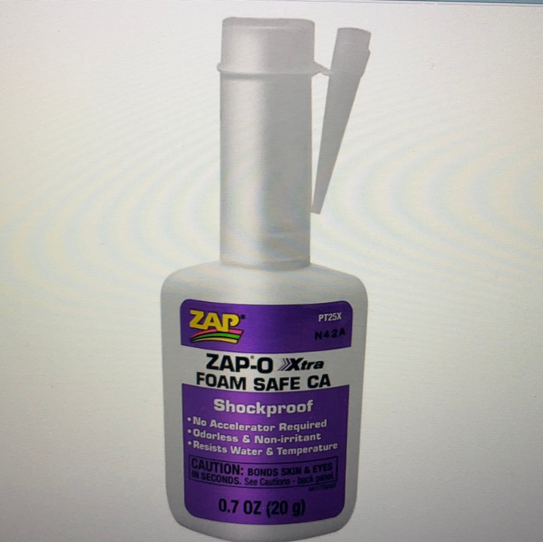 Zap-O Xtra Foam Safe CA Glue, .7 oz