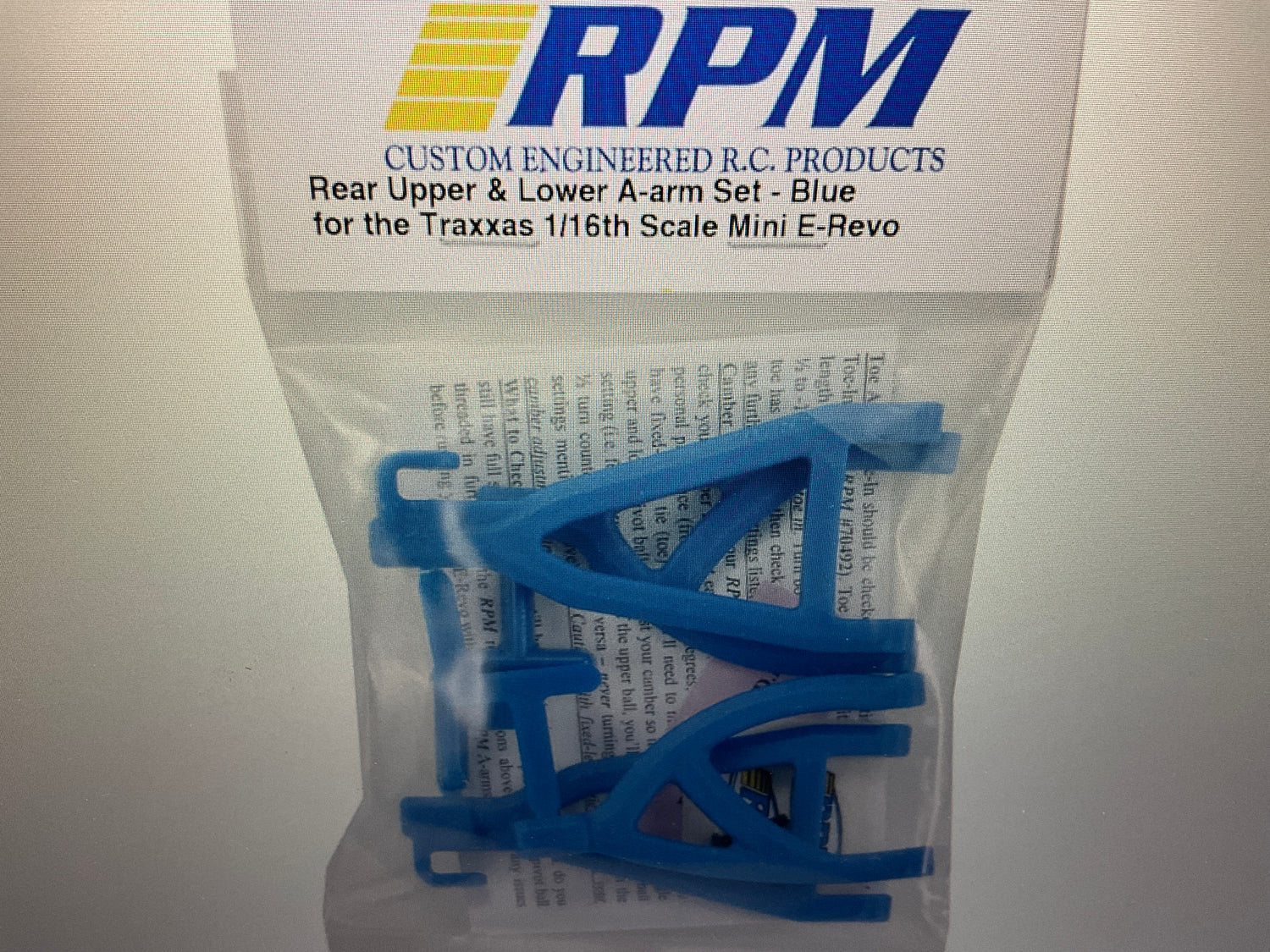 RPM Rear Upper &amp; Lower A-Arms for Traxxas 1/16 E-Revo (Blue)