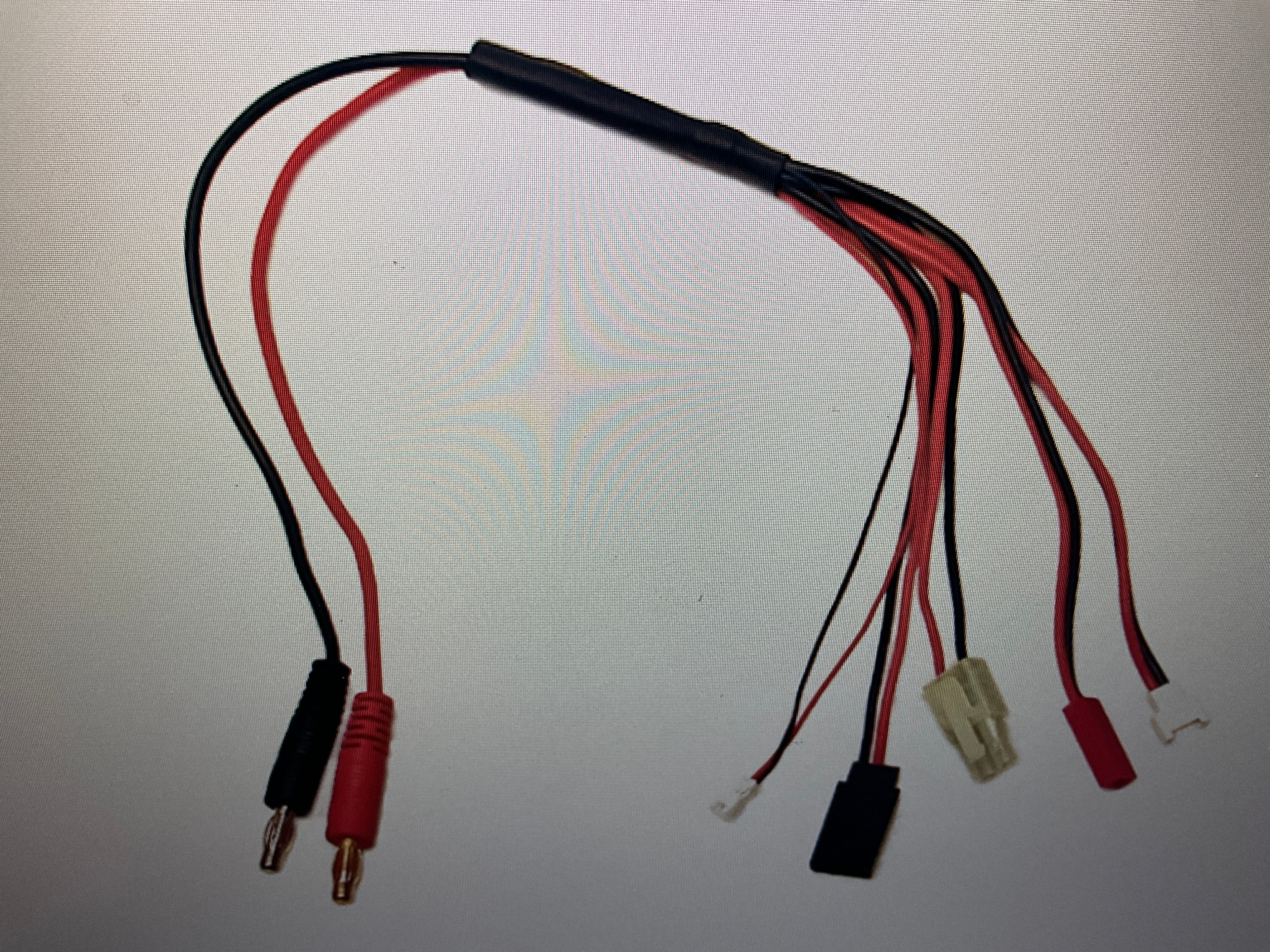Racers Edge 5-Function Mini/Micro Charge Adapter to Male 4mm Bullets-300mm