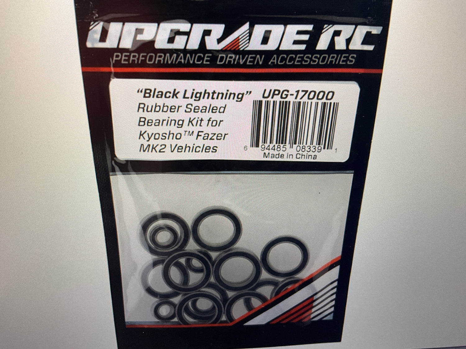 UpGrade RC "Black Lightning" Rubber Sealed Bearing Kit for Kyosho® Fazer Mk2
