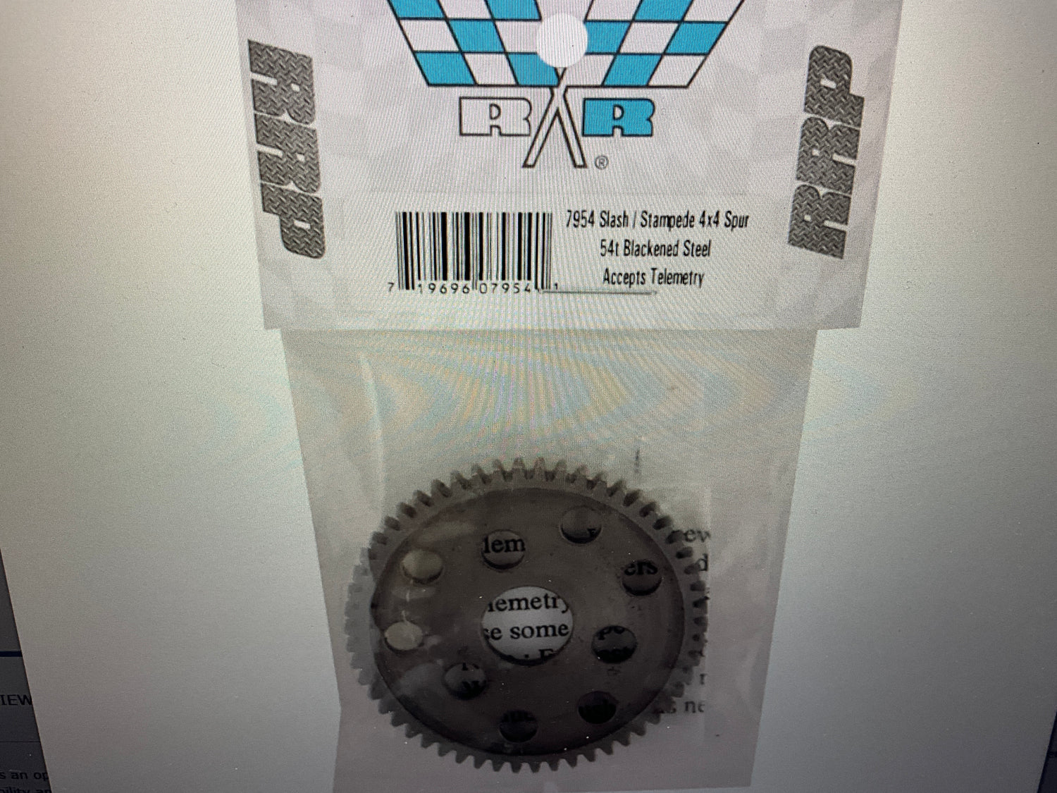 Robinson Racing Hard Steel 32P Spur Gear for Traxxas Slash 4x4/Stampede 4x4 (Accepts Telemetry) (Black) (54T)