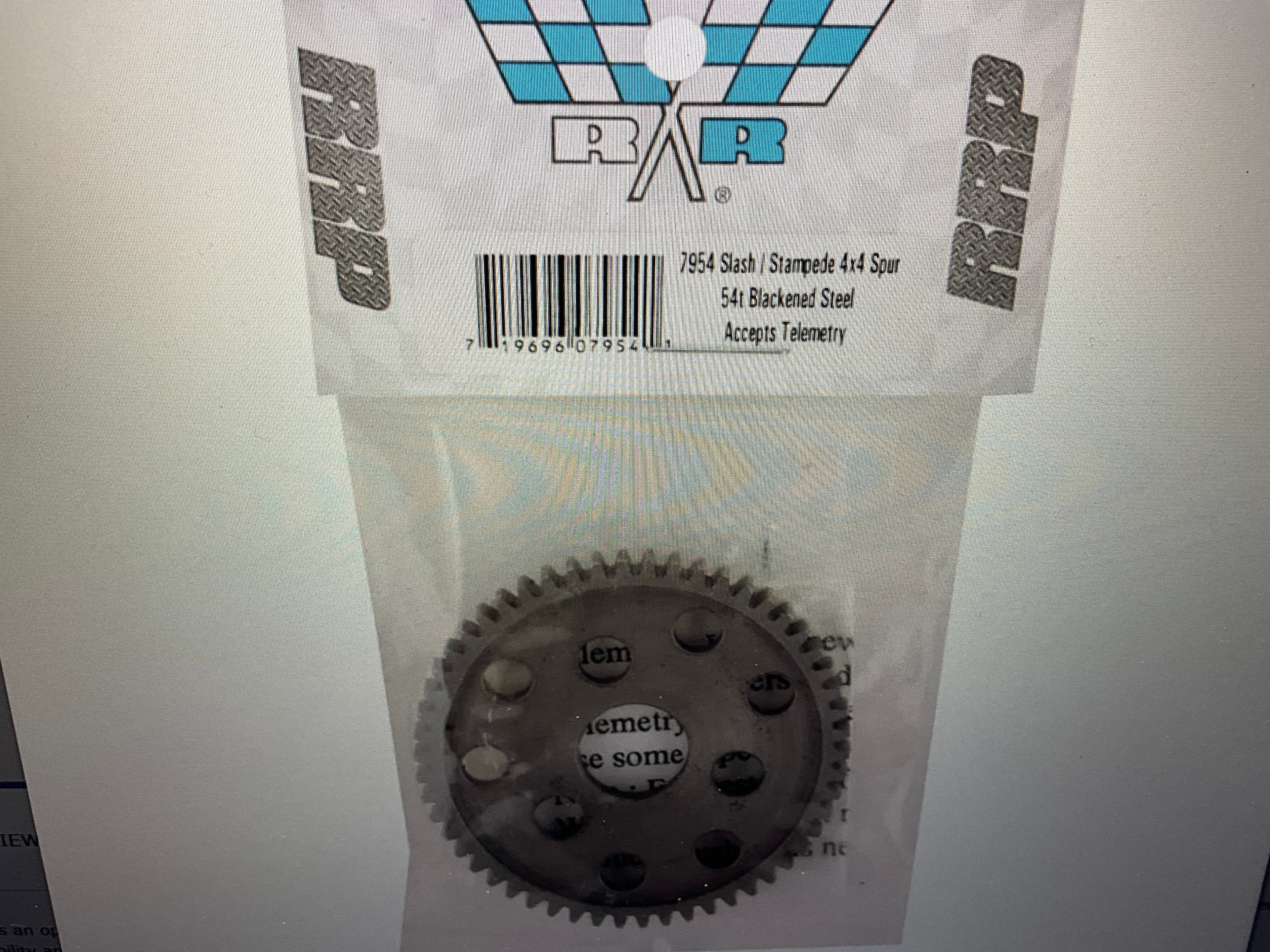 Robinson Racing Hard Steel 32P Spur Gear for Traxxas Slash 4x4/Stampede 4x4 (Accepts Telemetry) (Black) (54T)