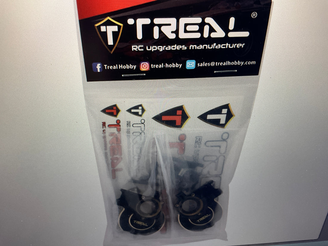 Treal Hobby Redcat Ascent/Gen9 Brass Inner Front Portal Covers (Black) (2) (78g)